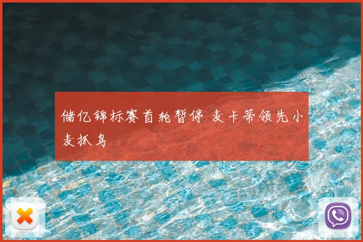 储亿锦标赛首轮暂停 麦卡蒂领先小麦抓鸟